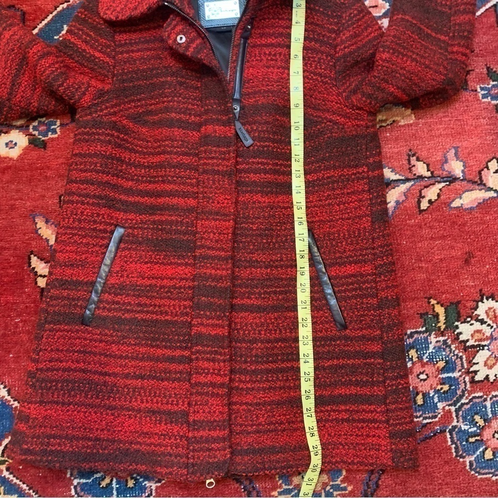 Mackage Marled Wool Blend Leather Trim Coat - Picture 8 of 14